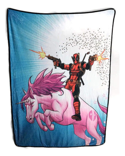 Marvel Bazillion Dreams Deadpool Unicorn Fleece Blanket 0