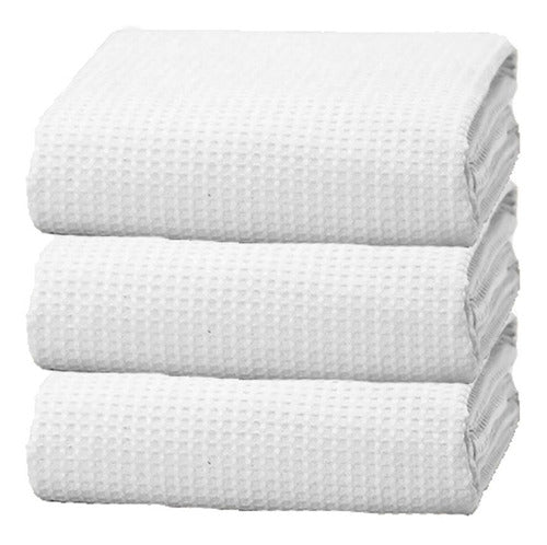 Madison Queen Size White Cotton Honeycomb Bedspread 0