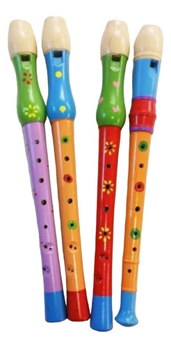 Instrumento Musical Infantil Flauta De Madera Colorida 32 Cm 0