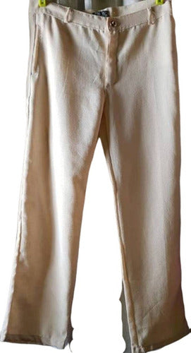 Rustic White Linen Wide Leg Pants Size 2 0
