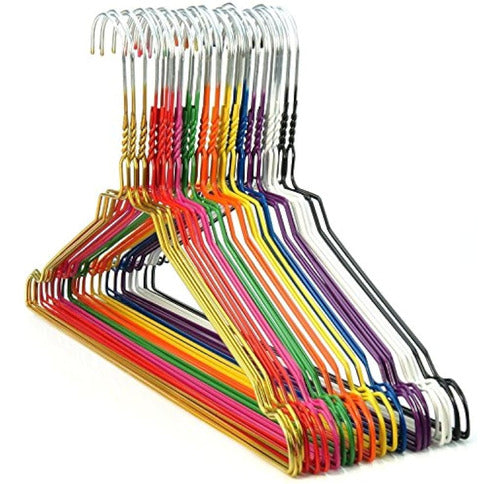 Hangerworld 20 Mixed Color Coated Metal Wire Hangers 0