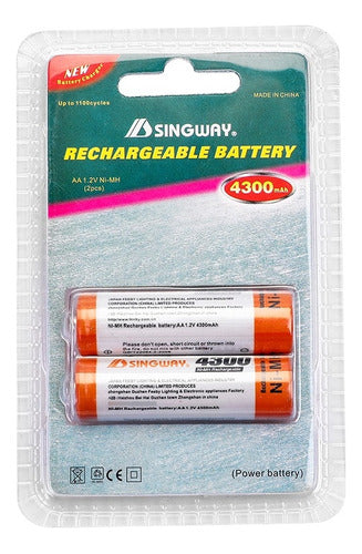 Pack X 2 Pilas Recargables Aa 4300 Ma 1.2 Volt Singway Gs 2