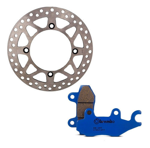 TEX SPROCKETS_Brembo Front Brake Disc and Pads Kit for Suzuki Dr 350 R 0