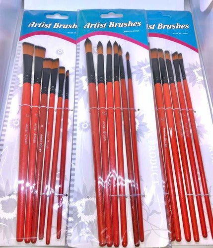 Artist Brushes 18 Brushes in 3 Sets of 6 Units (Similar to Marta) Wooden Handle 1