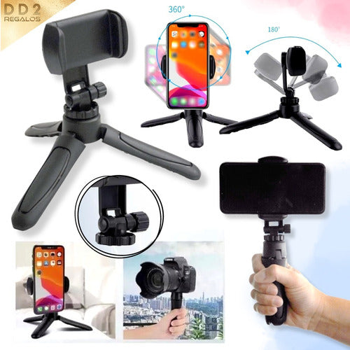 Soporte Tripode Para Celular Giratorio 360° Ajustable Selfie 2