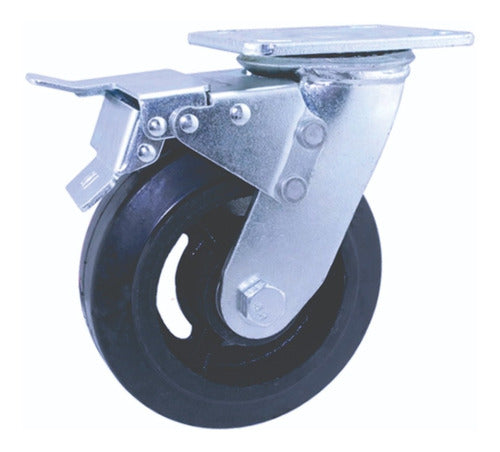 FMT Rotating Base Wheel with Brake Reinforced Fork 150x50 350kg 0