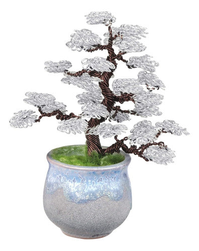 Amogeeli Bonsái Artificial Árbol Alambre Aluminio Con Maceta 0