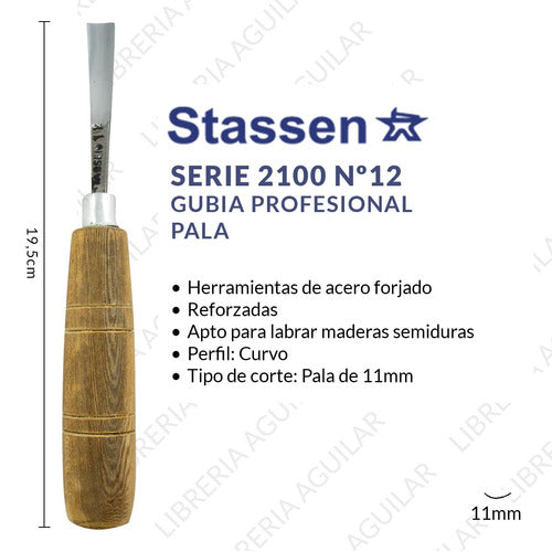 Professional Chisels and Gouges Stassen Professional Line Series 2100 No.12 1