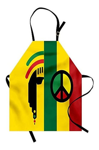 Ambesonne Rasta Apron, Iconic Reggae Hat and Jamaican Culture 0