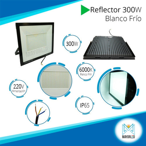 Mayorled Reflector Led 300W Nueva Generación Canchas Futbol Tenis 3