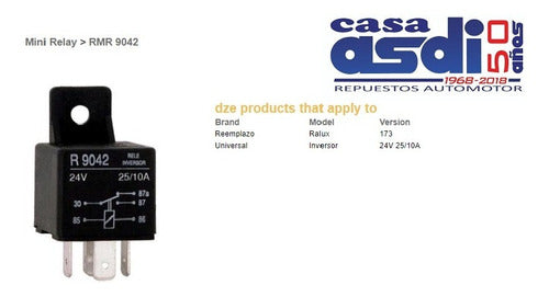 DZE Mini Relay 24V Inversor 25/10 A 1