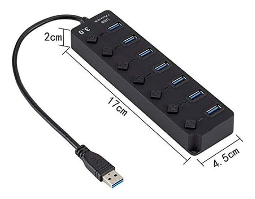 Adaptador Hub Usb 2.0 7 En 1 / 7 Usb Con Interruptor On/off 1