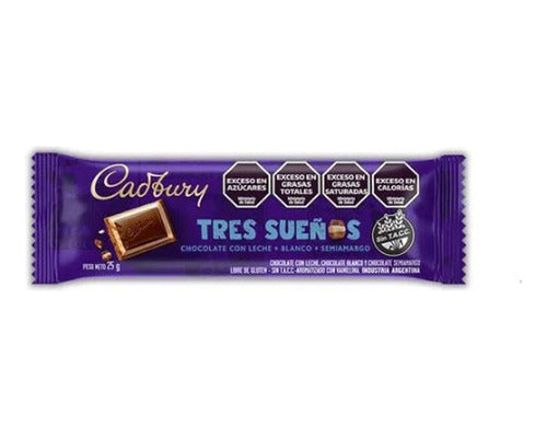 Cadbury Chocolate Tres Sueños Sin TACC Tableta 25g Caja X12u 1