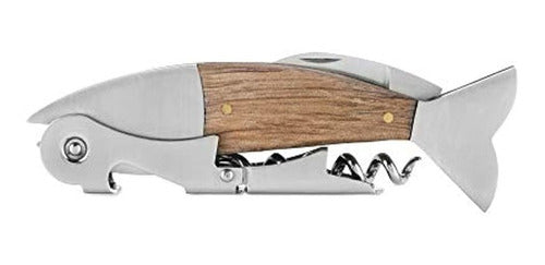 Foster & Rye Double-Hinged Corkscrew in Wood and Stainless Steel 0