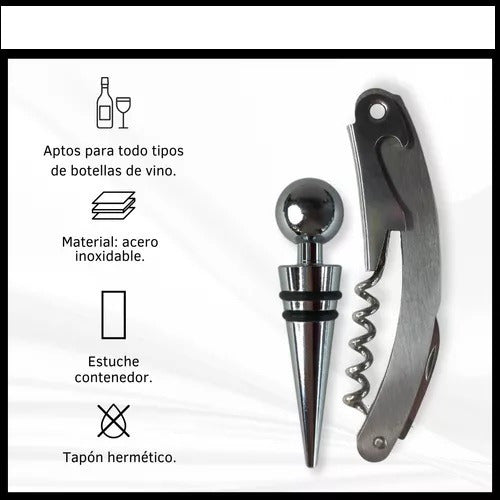 Benabi Set 5 Pcs Wine Accessories with Corkscrew Gift Box 2