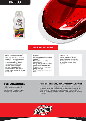 Speedway Silicone Emulsion for Car x 475cc x 12 Units 2
