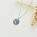 Yosopretty Mermaid Necklace with Blue Crystal Circle Silver 2