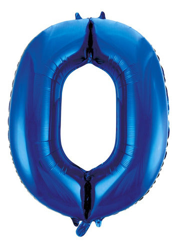 Silverled 80cm Metallic Balloon Blue Happy Birthday 0