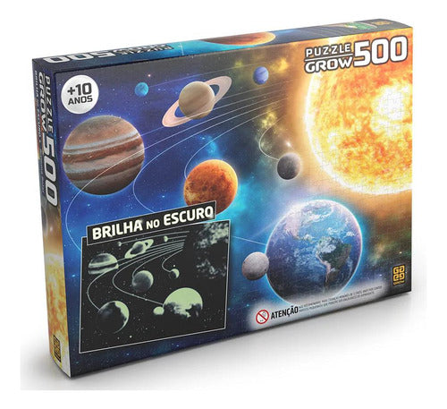 Puzzle Sistema Solar Bilha No Escuro 500 Peças Grow 0