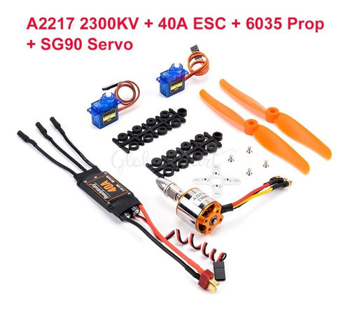 Motor Brushless RC Aviones Drones Kit Motor Brushless + Speed Esc 40a + Helices Aeromodelismo 1