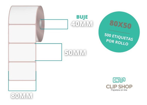 Etiquetas Continuas Thermal Labels 80mm X 50mm - Roll of 900 Labels 2