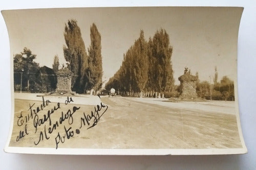 Antigua Postal La Alameda Mendoza Entrada Al Parque. 1924 0