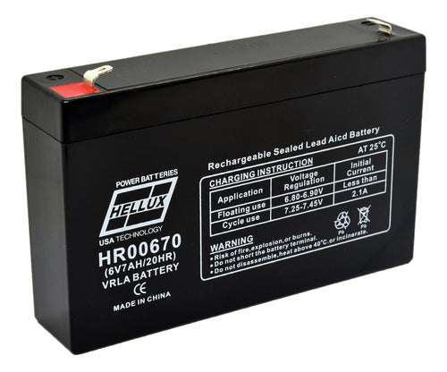 Hellux HR00670 VRLA Battery 6V 7Ah Gel Special for Alarm/UPS/Illumination 1