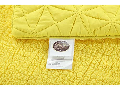 DaDa Bedding Cozy Ultrasonic Solid Lemon Yellow Manta Para S 3