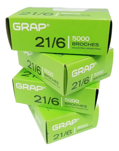 Kores Broches Abrochadora Grap 21/6 X 4 Cajas De 5000 Ganchos C/u 0