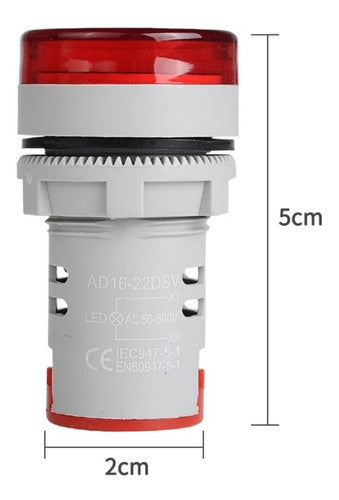 Digital Red Voltage Panel Meter 80-500V 2