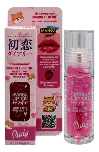 Coleção De Mangá Lip Oil Rude Cosmetics Sparkle Strawberry 0