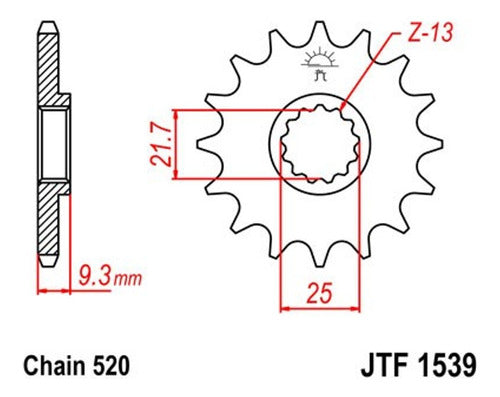 JT Transmission Sprocket for Kawasaki EX 300 KLX JTF1539.14RB 1