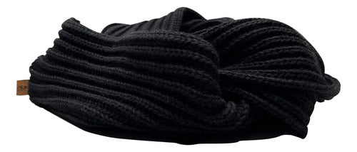 Piuke Infinity Neck Scarf Wool Knit Unisex Reversible Fall-Winter 0