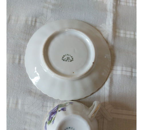 Porcelana Mauá Antiga Xícara De Café Floral Anos 1940 4