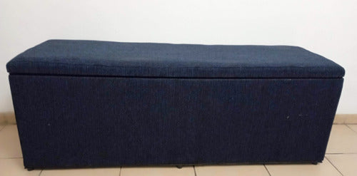 Puff Baulera Pie Cama Reforzado 120x45 Chenille Antidesgarro 5