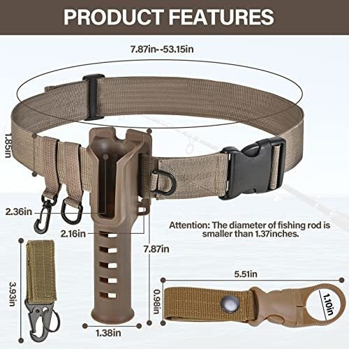 Fishing Waist Belt with Fishing Rod Support 1