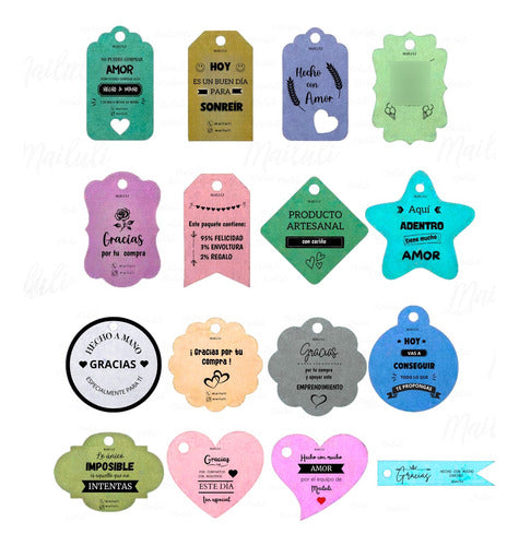 100 Etiquetas Tags Colores Personalizadas Packing Souvenir 0