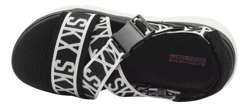 Skechers Women's Max Cushioning Trouble Maker Sandal - Black and White 2