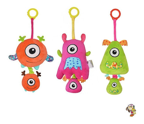 Colorful Musical Monsters Plush Crib Mobile Imported 1