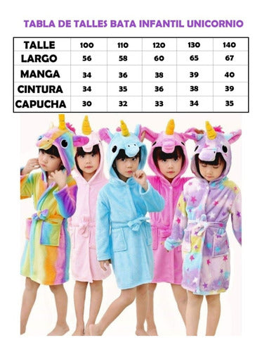 Children's Unicorn Plush Flannel Pajama Bathrobe ® Rainbow Star Unicorns 1