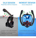 HJKB Full Face Snorkel Mask with Anti-Fog Wipes 2