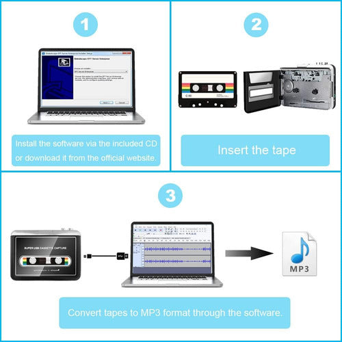 Reproductor De Cintas Casete Portátil Con Altavoz Y Usb 6