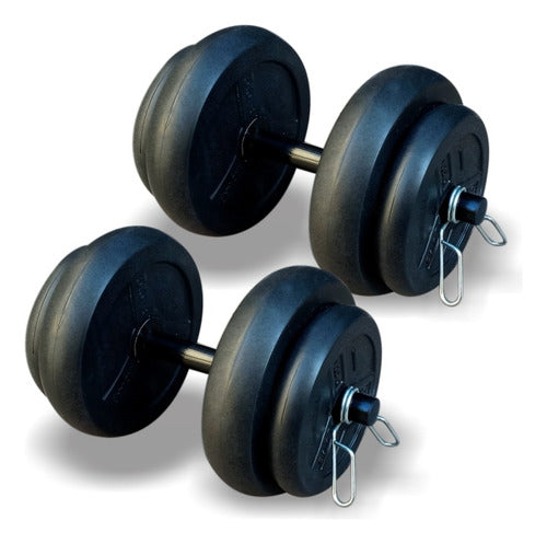 GYM-MAN 2 Dumbbells + 15 Kg PVC Weight Discs 1