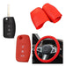 Cubre Volante + Funda Llave Silicona Ford Ecosport - Rojo 0