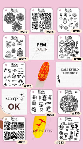 Lefemme 3 Stamping Plates for Nail Art Decoration 7