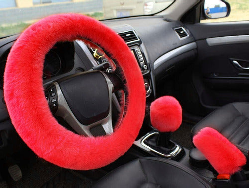 Valleycomfy Steering Wheel Cover + Gear Shift Cover + Handbrake Cover 1