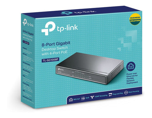 TP-Link Switch TLG1008P 8 Ports 4 PoE Gigabit 4