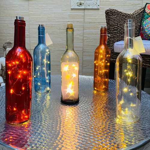 Pushkar Tienda Promo X 5 Bottles With LED Light Lanterns 31 Cm Parties 0