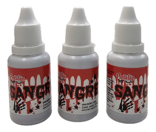 Pintafan Sangre Artificial Pack X 3 De 20cc Drácula Zombie Halloween 0