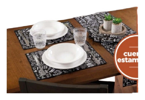 Jean Cartier Set of 4 Printed Faux Leather Placemat 2